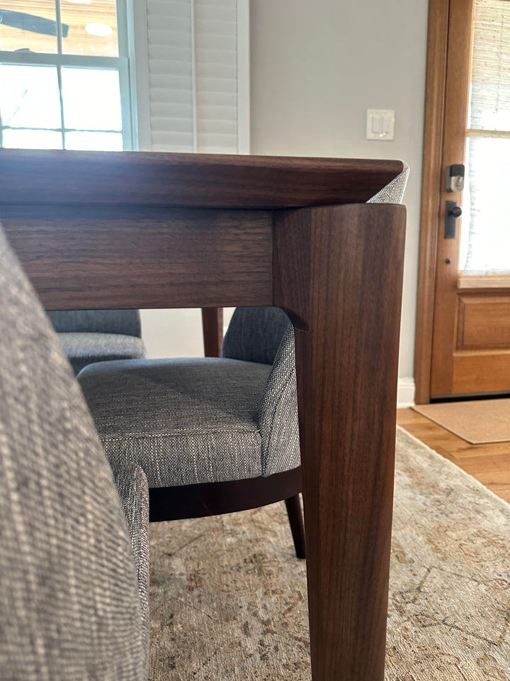 SARI in Walnut by Relic Table Co. handmade walnut dining table with 6 chairs modern dining room by interior designer