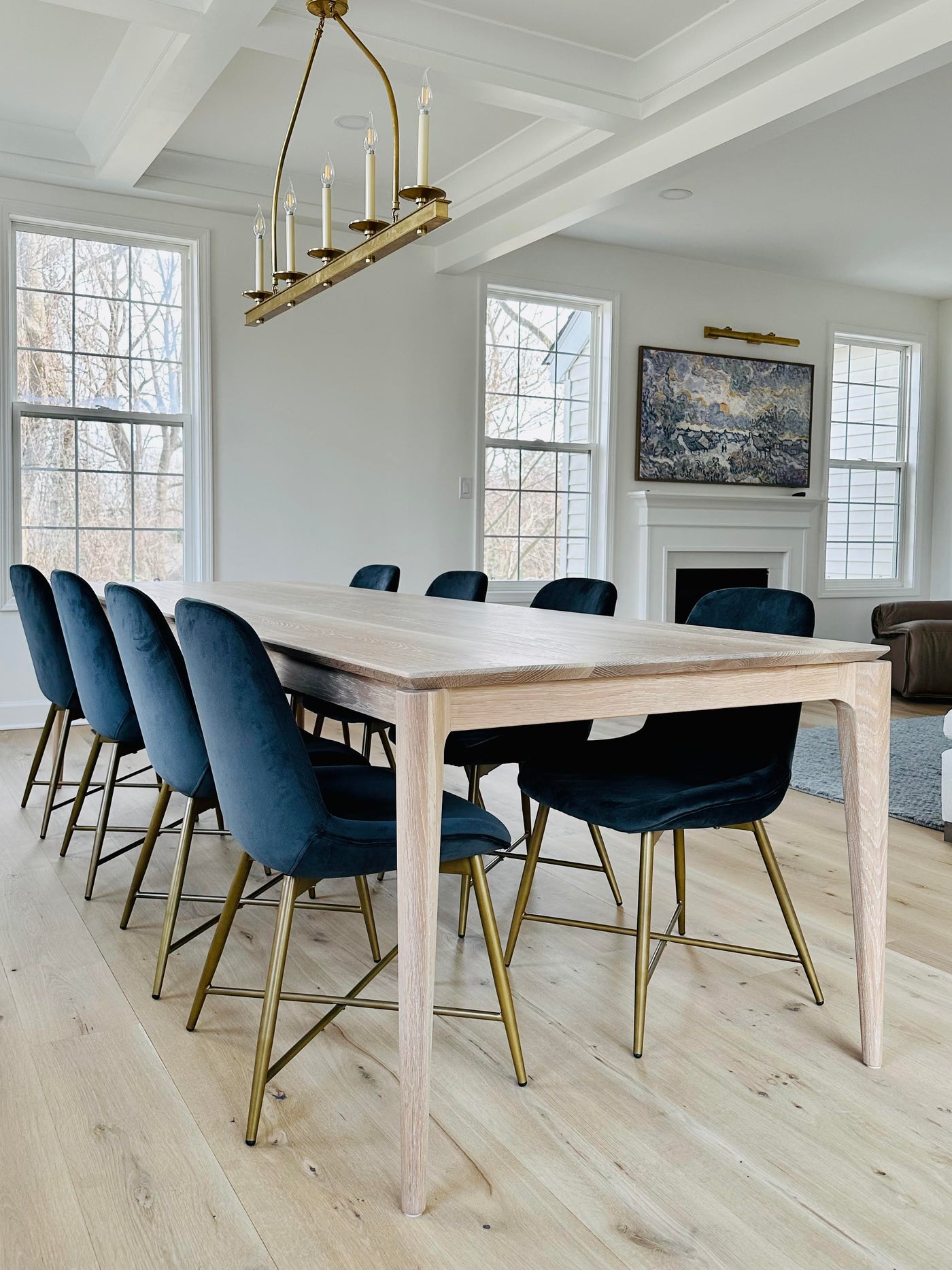 SARI by Relic Table Co. Relic Tables handmade white oak dining table with 8 chairs modern contemporary design interior design modern dining room by interior designer