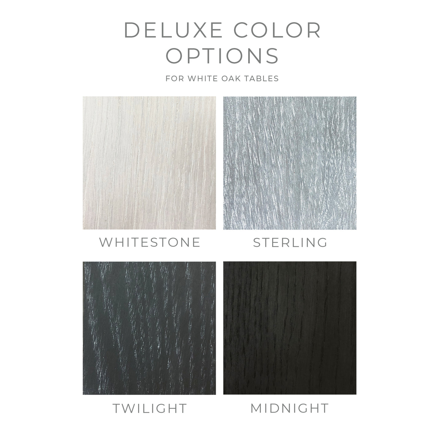Add-On: Color Choices for White Oak Tables - Relic Tables